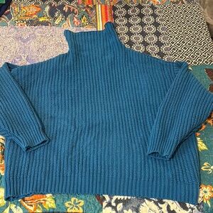 Free People Cowl Turtleneck Sweater with Ribbed Knit and Relaxed Fit
